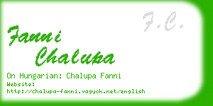 fanni chalupa business card